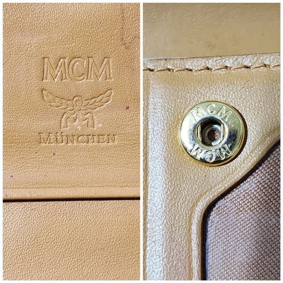 MCM Women's Tan and Red Leather Wallet - Picture 5 of 16